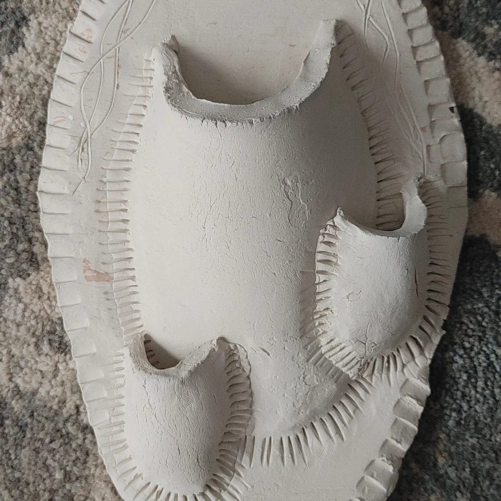 Wall Pocket Vintage Handcrafted Artisian Clay Wall Art Tripple Stem Vase